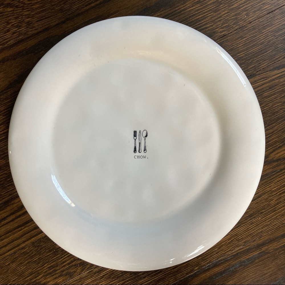 Rae Dunn 11 Inch “chow” Dinner / Salad Plate White